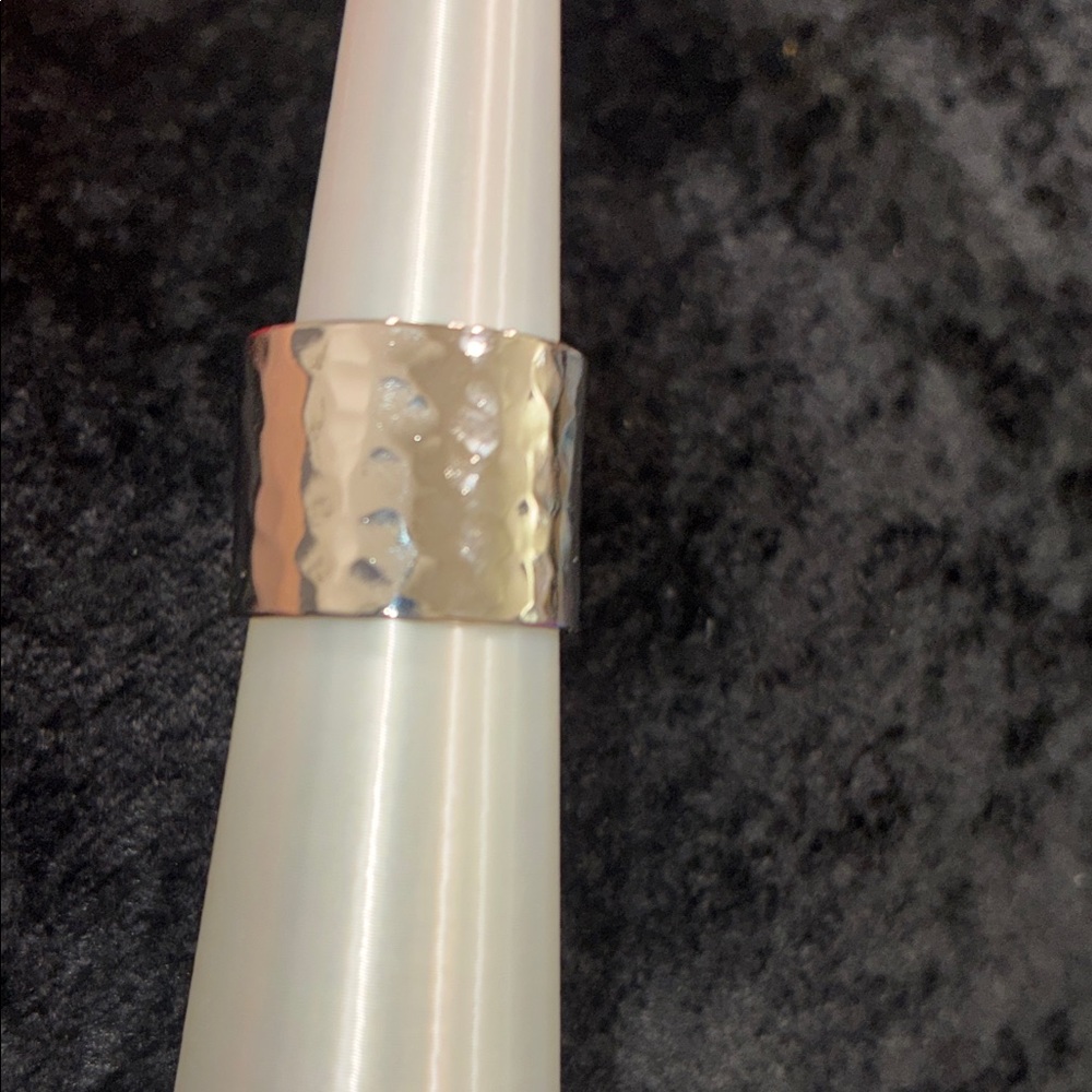 Source Unknown Silver Hammered Ring - image 1